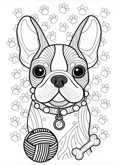 A coloring page of Detailed Boston Terrier