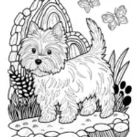 Happy Terrier Coloring Page