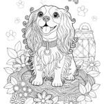 Cavalier King Charles Spaniel Portrait Coloring Page