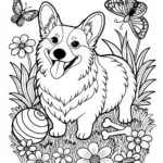 Smiling Corgi in the Garden
