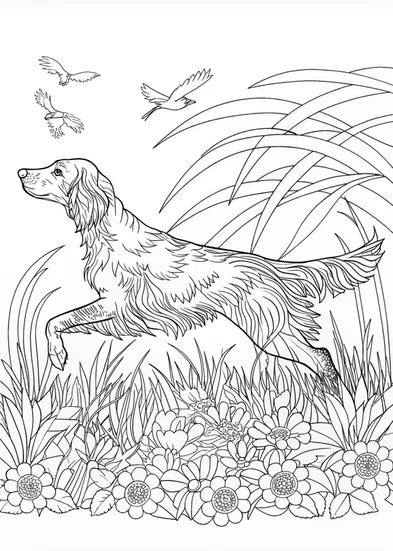A coloring page of Golden Retriever Portrait Coloring Page