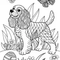 Springer Spaniel Portrait Coloring Page