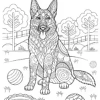 German Shepherd Coloring Page