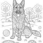 German Shepherd Coloring Page