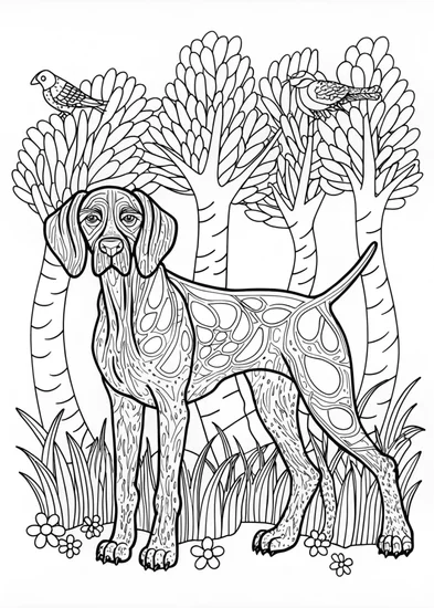 A coloring page of Loyal Canine Friend Coloring Page