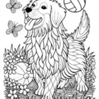 Golden Retriever Coloring Fun