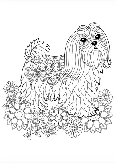 A coloring page of Playful Puppy Coloring Page
