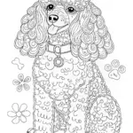 Adorable Poodle Coloring Page
