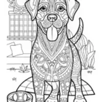 Boxer Dog Portrait Coloring Page