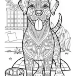 Boxer Dog Portrait Coloring Page