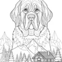 Majestic St. Bernard Coloring Page