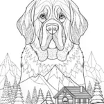 Majestic St. Bernard Coloring Page