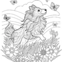 Majestic Collie Coloring Page