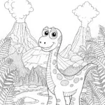 Tyrannosaurus Rex Adventure Coloring Page