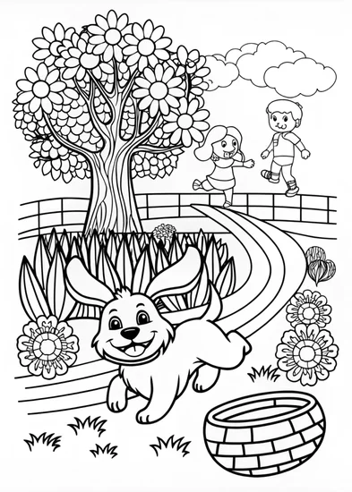 A coloring page of Dog