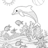 Jumping Dolphin Over Waves Coloring Page