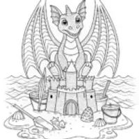 Majestic Dragon on Mountain Coloring Page