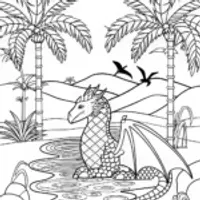 Majestic Desert Dragon Coloring Page