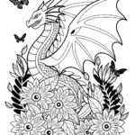 Dragon in a beautiful garden