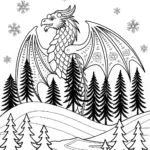 Mighty Dragon Overlooking Snowy Mountains