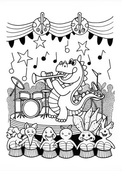 A coloring page of Majestic Dragon Coloring Page