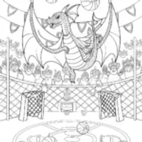 Mighty Dragon in Flight Coloring Page