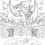 Mighty Dragon in Flight Coloring Page