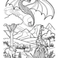 Majestic Mountain Dragon Coloring Page