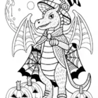 Cheerful Dragon in a T-Shirt Coloring Page