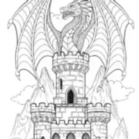 Mighty Dragon on the Lookout Coloring Page