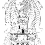 Mighty Dragon on the Lookout Coloring Page