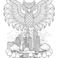 Dragon in the City: Urban Dragon Coloring Page