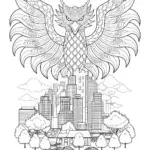 Dragon in the City: Urban Dragon Coloring Page