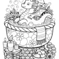 Mystical Dragon in the Mountains Coloring Page