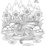 Majestic Mountain Dragon by the Lakeside