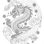 Majestic Dragon on a Cliff Coloring Page
