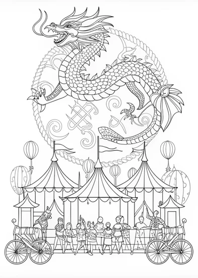 A coloring page of Fierce Dragon Coloring Page