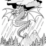 Fierce Dragon Soaring Through the Clouds