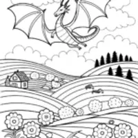 Legendary Mountain Dragon Coloring Page