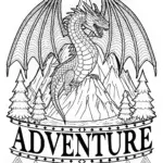 Dragon in the Mountains Coloring Adventure