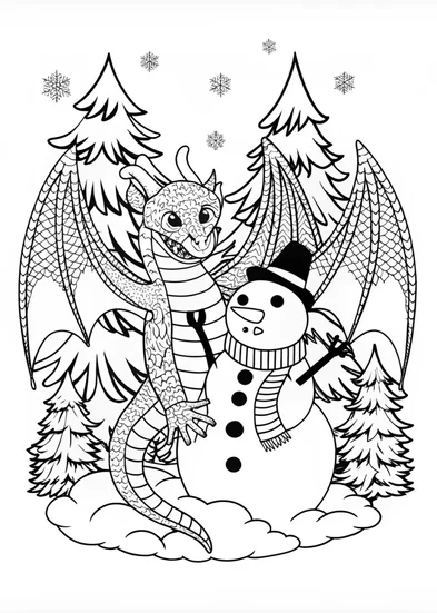 A coloring page of Dragon’s Magical Quest Coloring Page