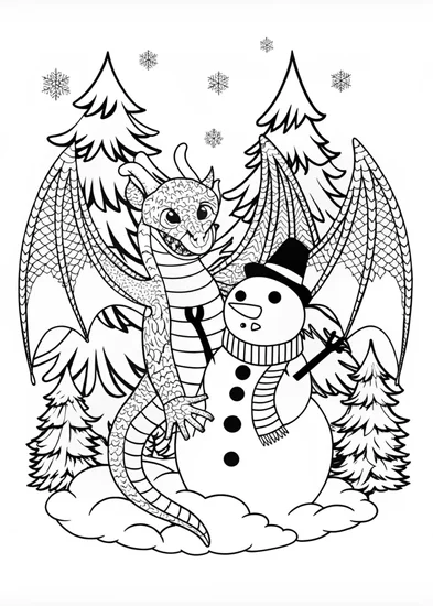 A coloring page of Dragon’s Magical Quest Coloring Page