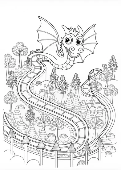 A coloring page of Majestic Dragon Roaring Coloring Page