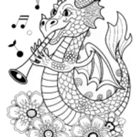 Dragon Playing Guitar