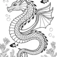Majestic Sea Serpent Coloring Page