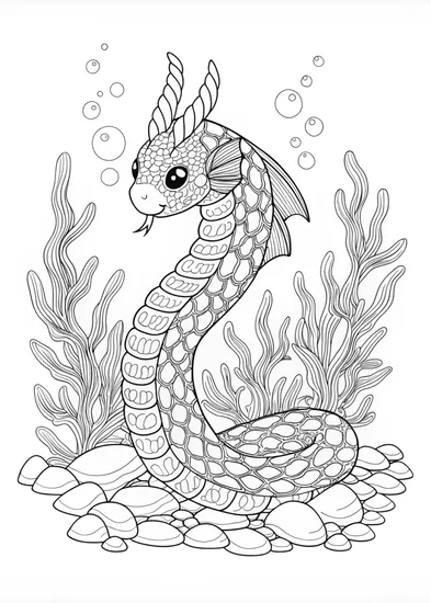 A coloring page of Axolotl by the Lake: A Tranquil Scene
