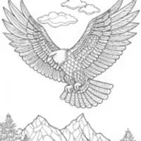 Majestic Eagle on a Branch Coloring Page