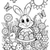 Easter Bunny Fun Coloring Page