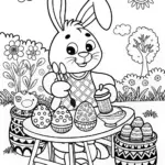 Easter Bunny Painting Eggs