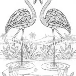 Elegant Flamingos in the Water